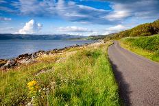 Scenic Winding Road along the Sea Loch Caolisport at Kintyre Peninsula, Argyll and Bute, Scotland,-naumoid-Photographic Print