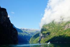 Milky Blue Glacial Water of Briksdal River in Norway-naumoid-Photographic Print