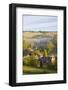 Naunton Village and Morning Mist, Naunton, Gloucestershire, Cotswolds, Uk-Peter Adams-Framed Photographic Print