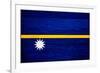 Nauru Flag Design with Wood Patterning - Flags of the World Series-Philippe Hugonnard-Framed Art Print