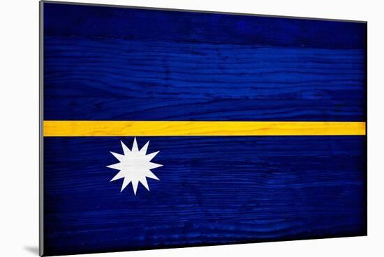 Nauru Flag Design with Wood Patterning - Flags of the World Series-Philippe Hugonnard-Mounted Art Print