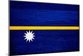 Nauru Flag Design with Wood Patterning - Flags of the World Series-Philippe Hugonnard-Mounted Art Print