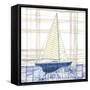 NauSailboat1    sailboat, water, pattern, nautical-Robbin Rawlings-Framed Stretched Canvas
