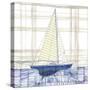 NauSailboat1    sailboat, water, pattern, nautical-Robbin Rawlings-Stretched Canvas