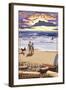 Nauset Beach, Massachusetts - Sunset Scene-Lantern Press-Framed Art Print