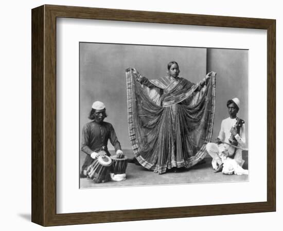 Nautch Girl Dancing with Musicians Photograph - Calcutta, India-Lantern Press-Framed Art Print