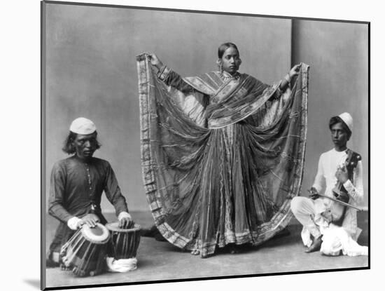 Nautch Girl Dancing with Musicians Photograph - Calcutta, India-Lantern Press-Mounted Art Print