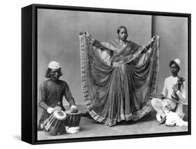 Nautch Girl Dancing with Musicians Photograph - Calcutta, India-Lantern Press-Framed Stretched Canvas