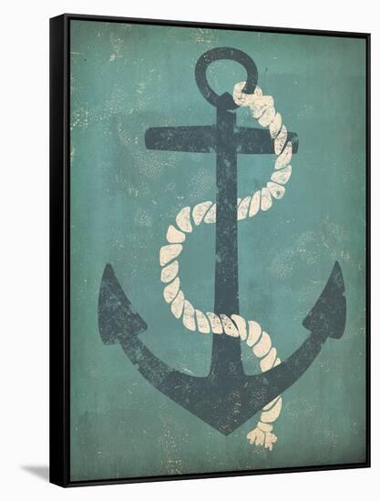 Nautical Anchor Vertical Blue-Ryan Fowler-Framed Stretched Canvas