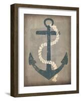 Nautical Anchor Vertical Gray-Ryan Fowler-Framed Art Print