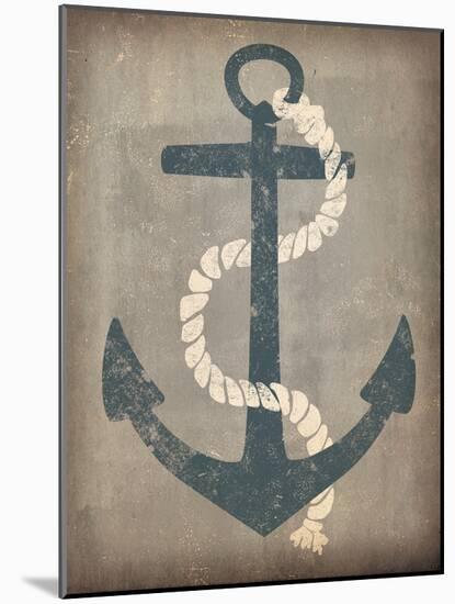 Nautical Anchor Vertical Gray-Ryan Fowler-Mounted Art Print