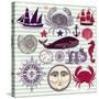 Nautical And Sea Symbols-Molesko Studio-Stretched Canvas