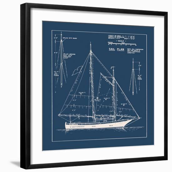 Nautical Blueprint I-The Vintage Collection-Framed Giclee Print