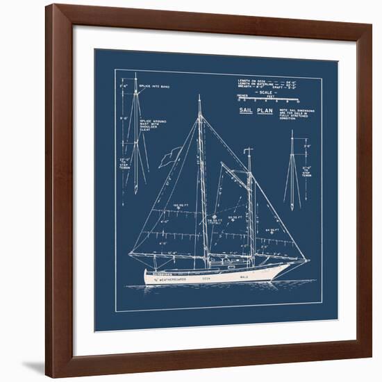 Nautical Blueprint I-The Vintage Collection-Framed Giclee Print