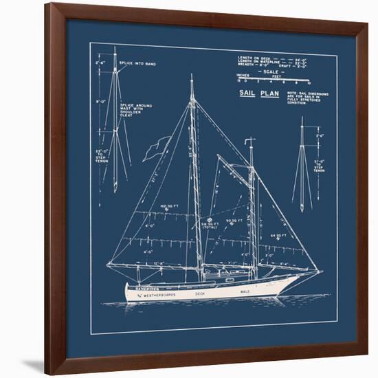 Nautical Blueprint I-The Vintage Collection-Framed Giclee Print