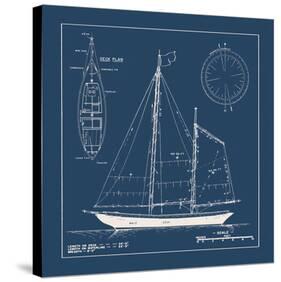 Nautical Blueprint II-The Vintage Collection-Stretched Canvas