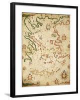 Nautical Chart of Aegean Sea, Third Chart-Pietro Giovanni Prunus-Framed Giclee Print