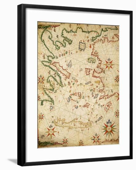 Nautical Chart of Aegean Sea, Third Chart-Pietro Giovanni Prunus-Framed Giclee Print