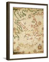 Nautical Chart of Aegean Sea, Third Chart-Pietro Giovanni Prunus-Framed Giclee Print