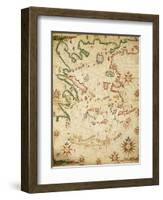 Nautical Chart of Aegean Sea, Third Chart-Pietro Giovanni Prunus-Framed Giclee Print