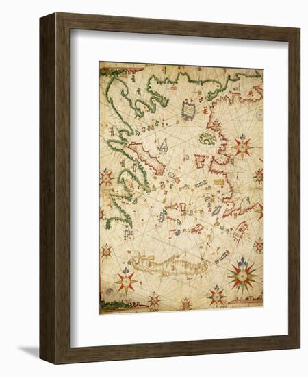 Nautical Chart of Aegean Sea, Third Chart-Pietro Giovanni Prunus-Framed Giclee Print