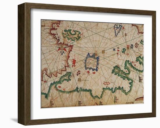 Nautical Chart of Aegean Sea-Pietro Giovanni Prunus-Framed Giclee Print