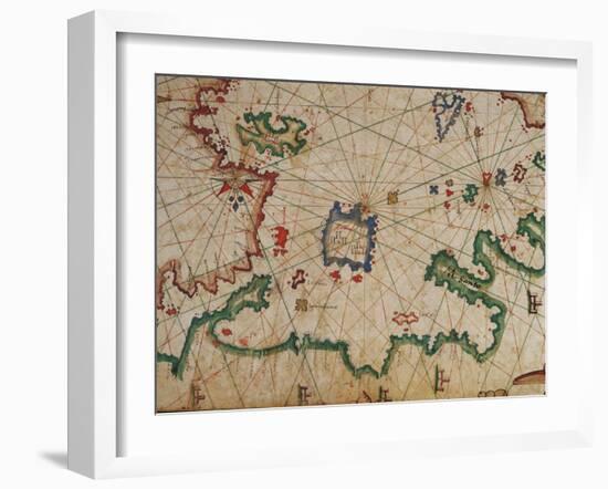 Nautical Chart of Aegean Sea-Pietro Giovanni Prunus-Framed Giclee Print