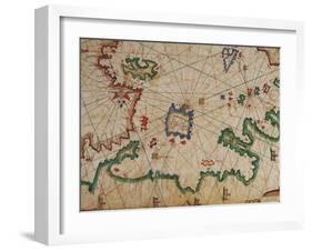 Nautical Chart of Aegean Sea-Pietro Giovanni Prunus-Framed Giclee Print