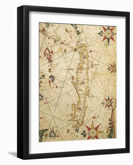 Nautical Chart of Aegean Sea-Pietro Giovanni Prunus-Framed Giclee Print