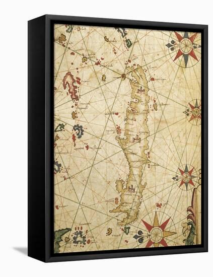 Nautical Chart of Aegean Sea-Pietro Giovanni Prunus-Framed Stretched Canvas