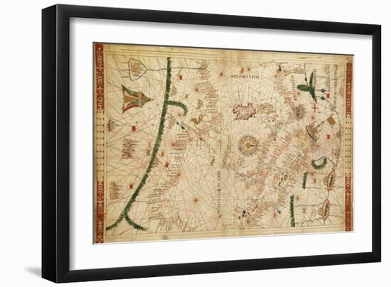 Nautical Chart of Central Mediterranean Sea-Pietro Giovanni Prunus-Framed Giclee Print