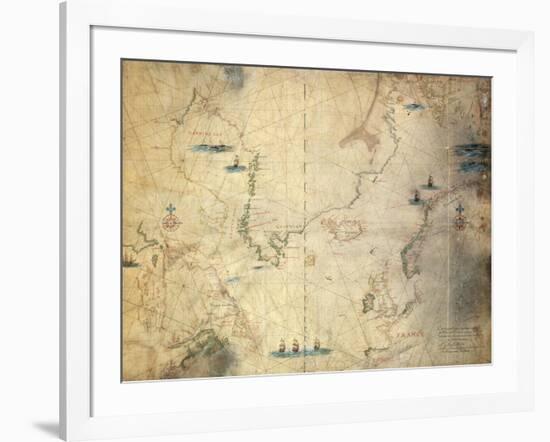 Nautical Chart of Limits of the North Sea by Hessel Gerritsz-null-Framed Giclee Print