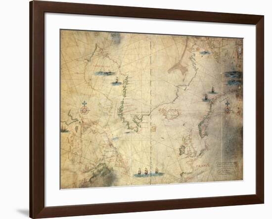 Nautical Chart of Limits of the North Sea by Hessel Gerritsz-null-Framed Giclee Print