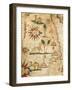 Nautical Chart of Northern Africa with Depiction of Animals-Pietro Giovanni Prunus-Framed Giclee Print
