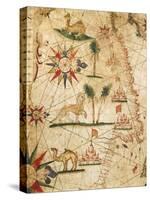 Nautical Chart of Northern Africa with Depiction of Animals-Pietro Giovanni Prunus-Stretched Canvas