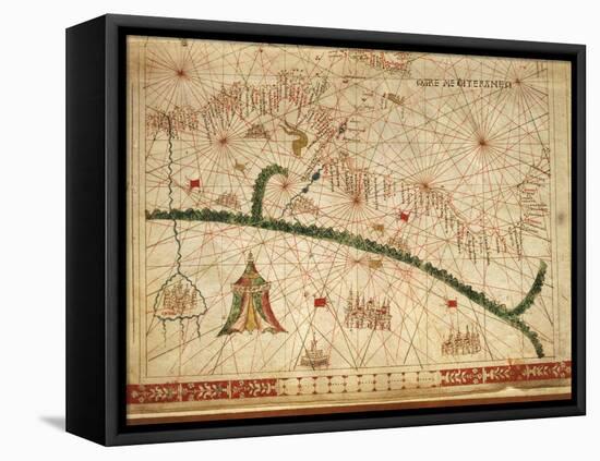 Nautical Chart of Northern Africa-Pietro Giovanni Prunus-Framed Stretched Canvas