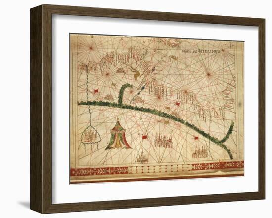 Nautical Chart of Northern Africa-Pietro Giovanni Prunus-Framed Giclee Print