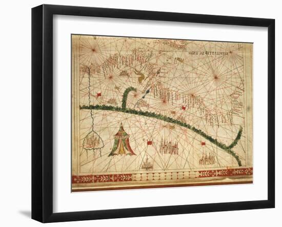 Nautical Chart of Northern Africa-Pietro Giovanni Prunus-Framed Giclee Print