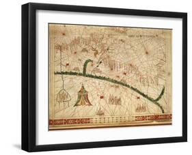 Nautical Chart of Northern Africa-Pietro Giovanni Prunus-Framed Giclee Print