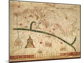 Nautical Chart of Northern Africa-Pietro Giovanni Prunus-Mounted Giclee Print