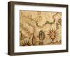 Nautical Chart of the Central-Eastern Mediterranean Sea and Wind Roses-Pietro Giovanni Prunus-Framed Giclee Print