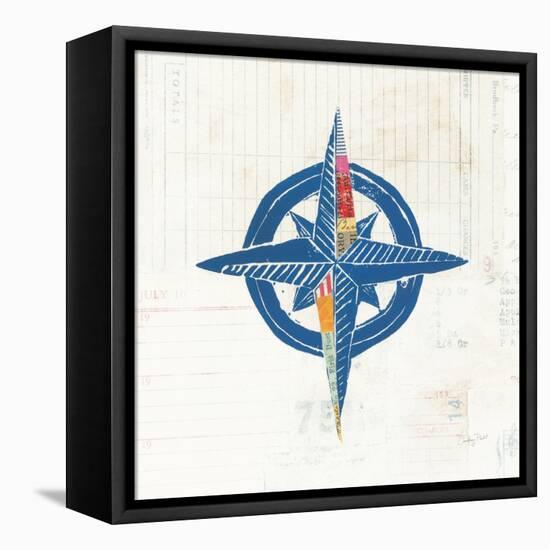 Nautical Collage I on Newsprint-Courtney Prahl-Framed Stretched Canvas