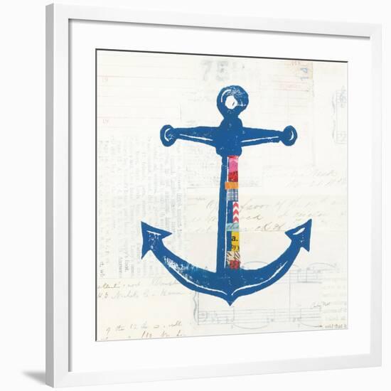 Nautical Collage III on Newsprint-Courtney Prahl-Framed Art Print