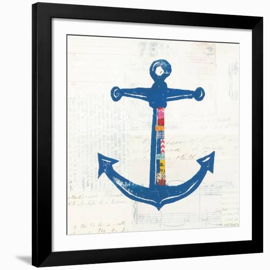 Nautical Collage III on Newsprint-Courtney Prahl-Framed Art Print