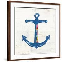 Nautical Collage III on Newsprint-Courtney Prahl-Framed Art Print