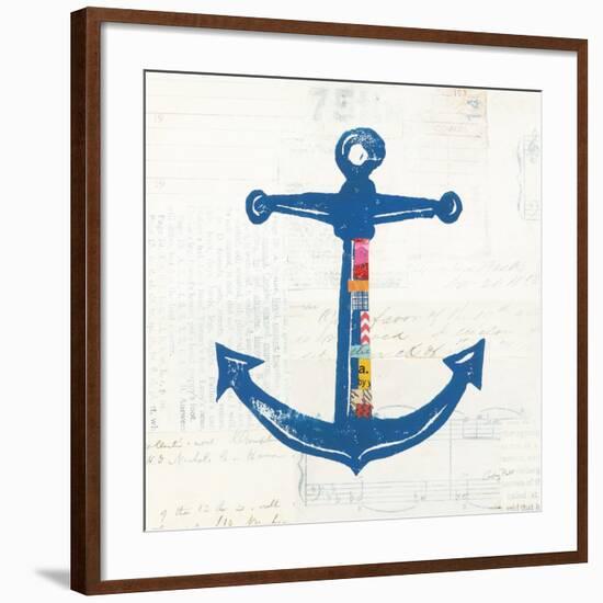 Nautical Collage III on Newsprint-Courtney Prahl-Framed Art Print