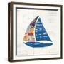 Nautical Collage IV on Newsprint-Courtney Prahl-Framed Art Print