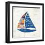 Nautical Collage IV on Newsprint-Courtney Prahl-Framed Art Print