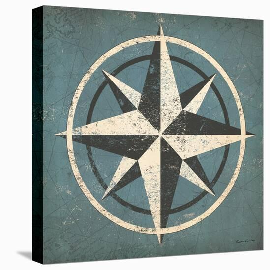 Nautical Compass Blue-Ryan Fowler-Stretched Canvas