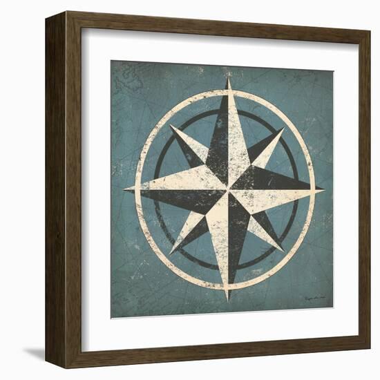 Nautical Compass Blue-Ryan Fowler-Framed Art Print